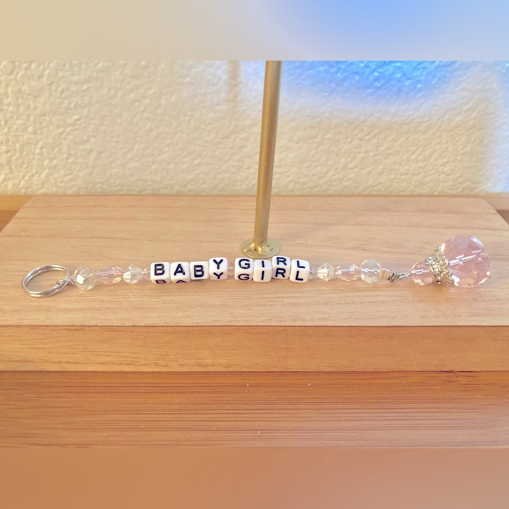 Baby Girl Beaded Keychain